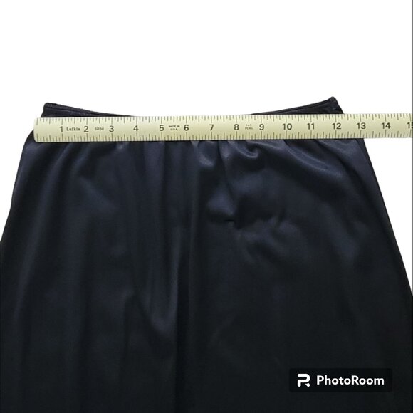 Vintage Warner's Black Lace-Trim Slip Skirt Midi Maxi Size Large - Picture 7 of 9